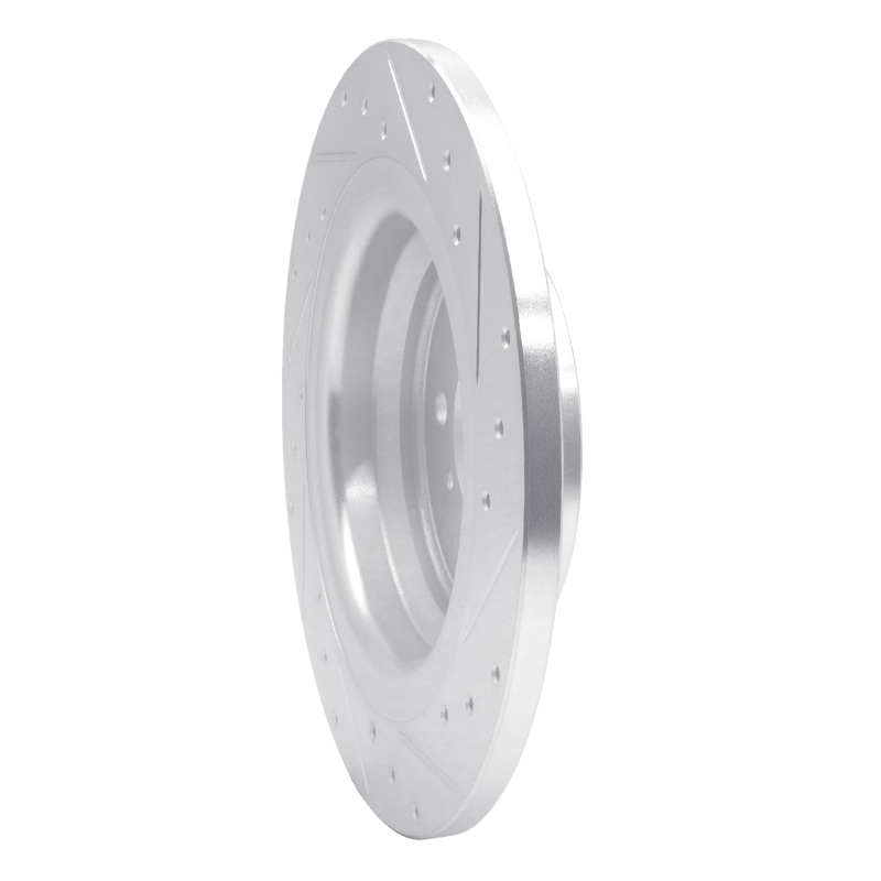 Mercedes-Benz GLE300D Brake Rotor (1) - Rear Left - R1 Concepts - Drilled & Slotted - Silver - `12-`18